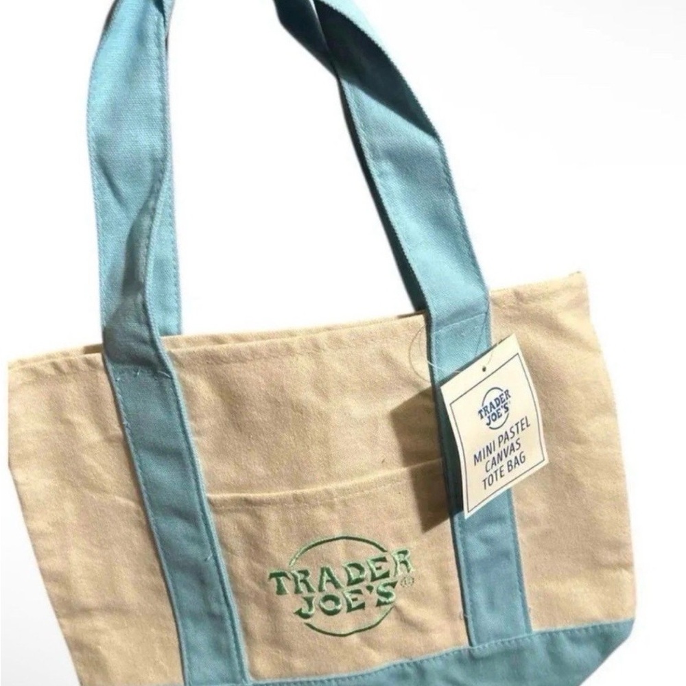 Trader joes mini pastel canvas tote bag(limited edition)